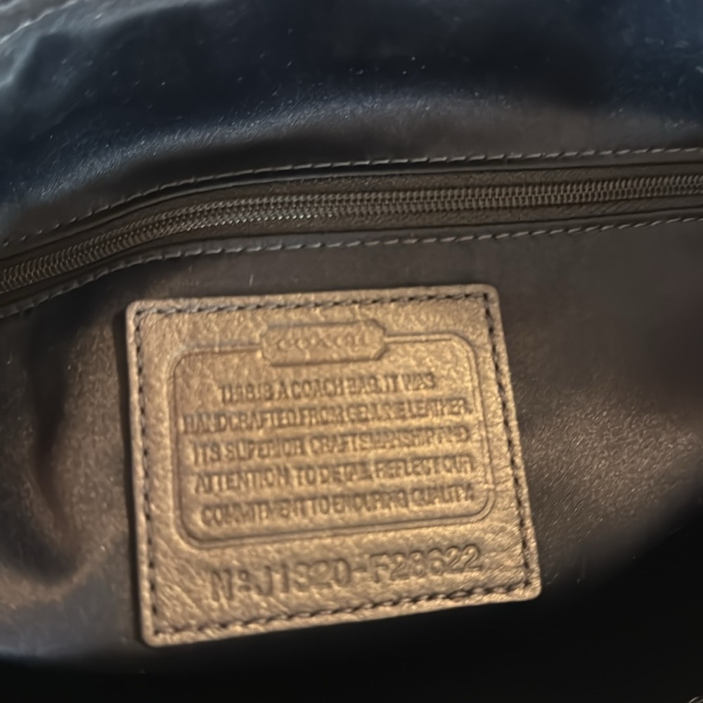 👜RARE!!! COACH TAYLOR LEATHER MARIN SATCHEL CARRYALL Navy blue - Picture 13 of 15